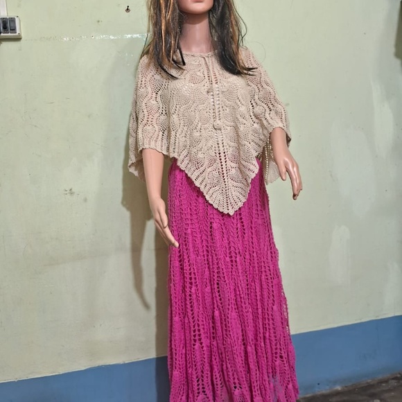 handmade khadi skirt and ponchu - Picture 3 of 11